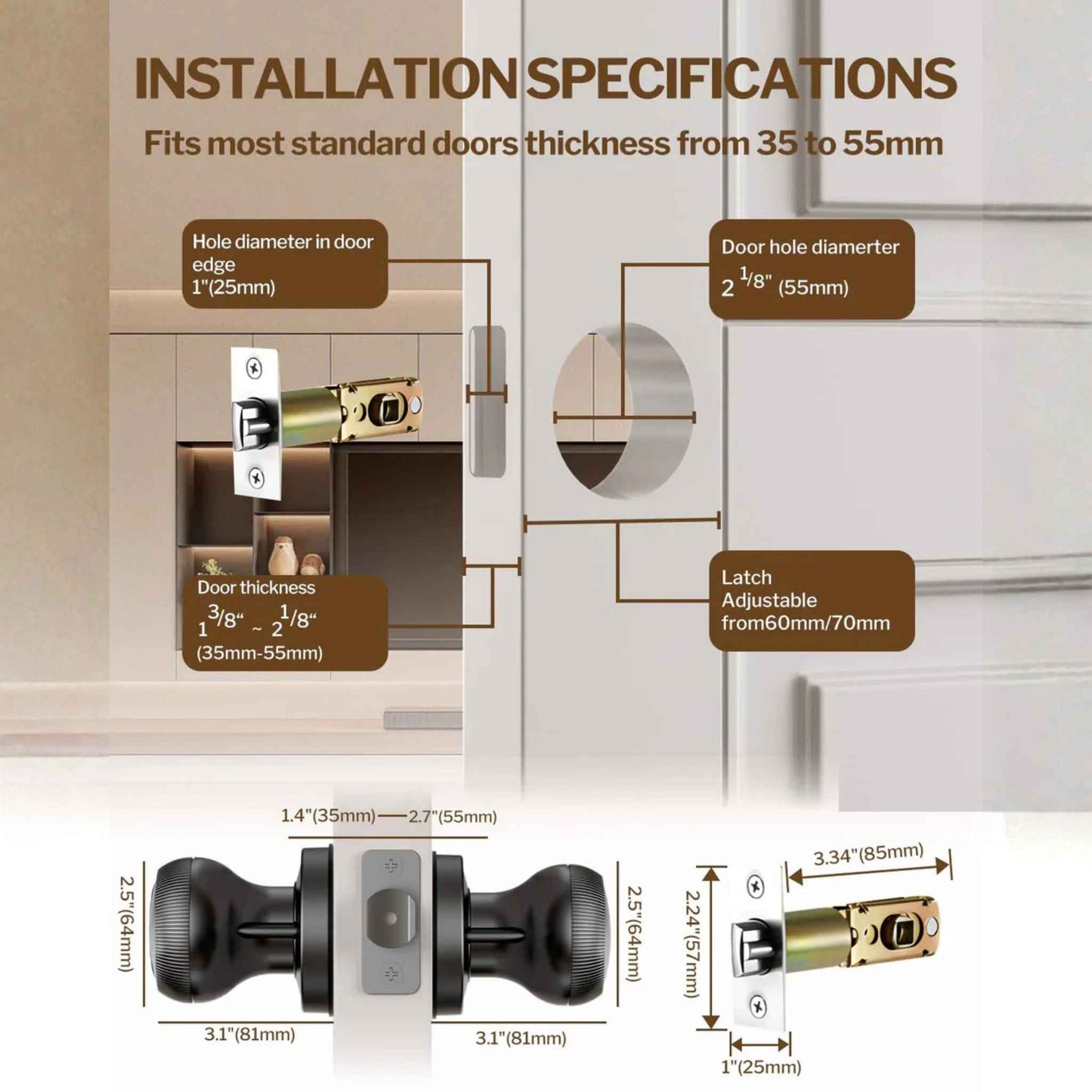 HOUMICA Smart Fingerprint Door Lock with Keypad & App Control – Keyless Entry Deadbolt for Home & Office
