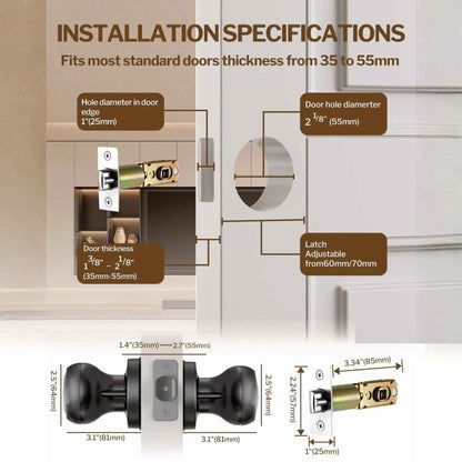 HOUMICA Smart Fingerprint Door Lock with Keypad & App Control – Keyless Entry Deadbolt for Home & Office