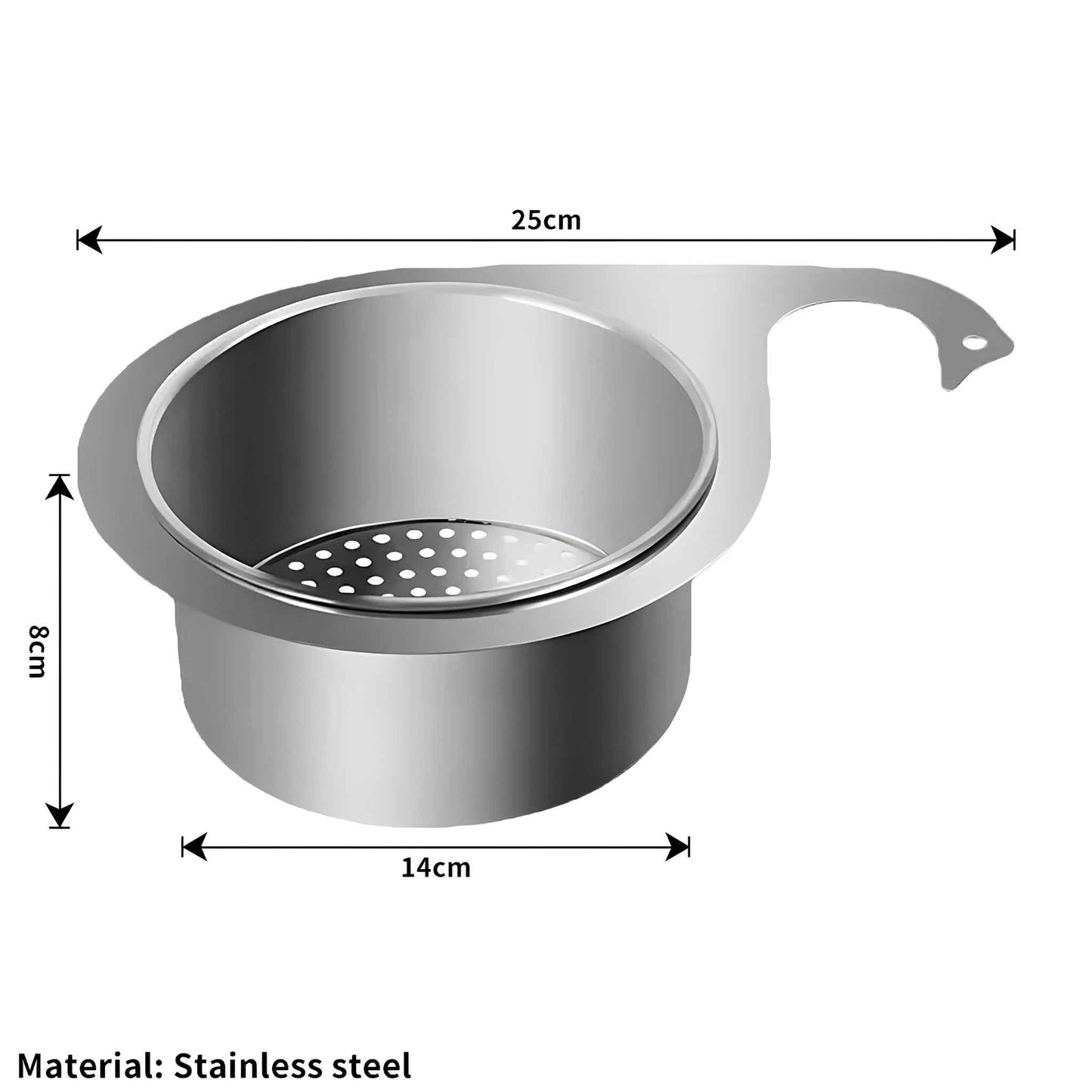 Stainless Steel Swan Sink Strainer Basket – Hanging Drain Basket for Kitchen Sink, Fruit & Vegetable Drainer, Sponge Holder