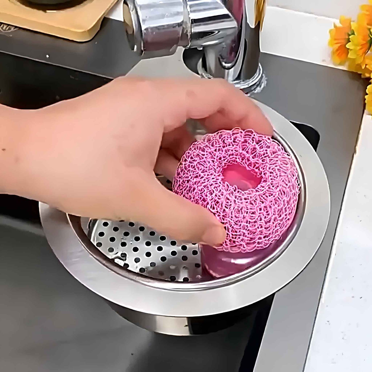 Stainless Steel Swan Sink Strainer Basket – Hanging Drain Basket for Kitchen Sink, Fruit & Vegetable Drainer, Sponge Holder