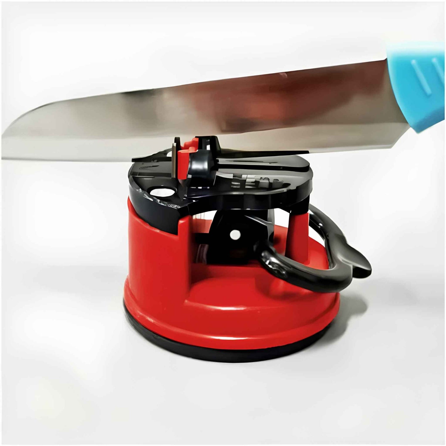 Compact Knife Sharpener with Suction Base – Manual 3-Stage Blade Sharpener Tool for Kitchen Knives, Chef Knives & Scissors