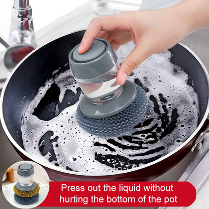 The Ultimate Soap Dispensing Dish Brush – 2-in-1 Kitchen Scrubber with Built-In Soap Dispenser for Effortless Cleaning