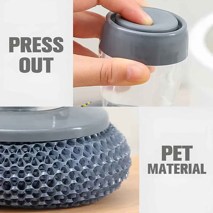 The Ultimate Soap Dispensing Dish Brush – 2-in-1 Kitchen Scrubber with Built-In Soap Dispenser for Effortless Cleaning