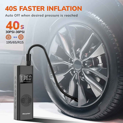 Portable Tire Inflator Air Compressor – 150 PSI Cordless Electric Air Pump with LCD Display, LED Light & 12V DC Power