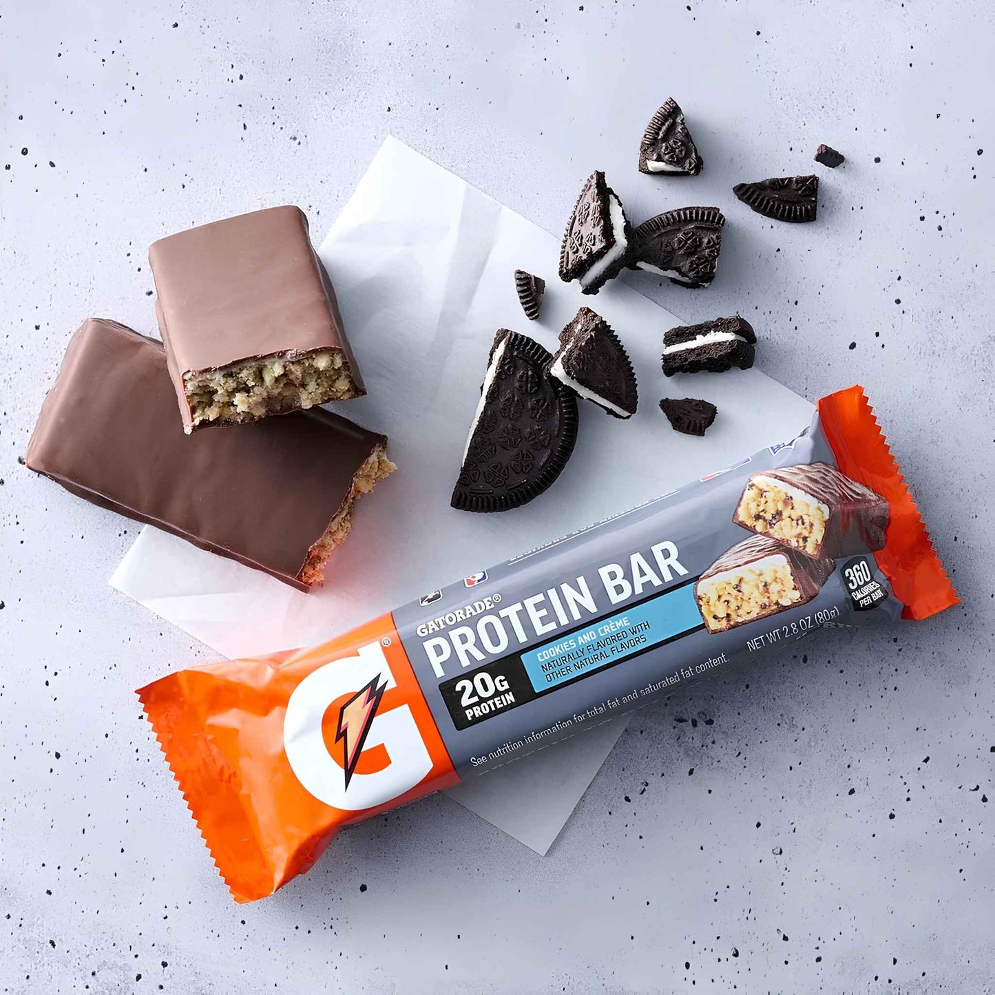 Whey Protein Bars Cookies & Crème – 20g Protein High Protein Snack Bars (Pack of 12) – Post Workout Recovery Energy Bars