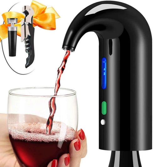 Electric Wine Aerator & Dispenser – One-Touch USB Rechargeable Wine Decanter Pourer