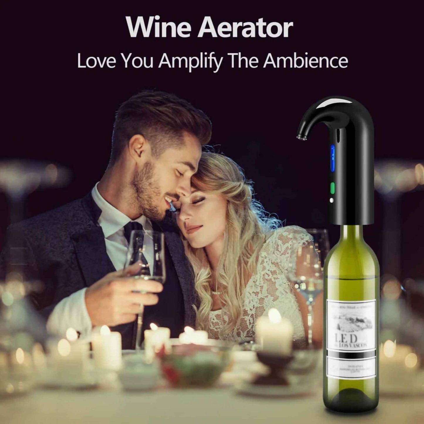 Electric Wine Aerator & Dispenser – One-Touch USB Rechargeable Wine Decanter Pourer