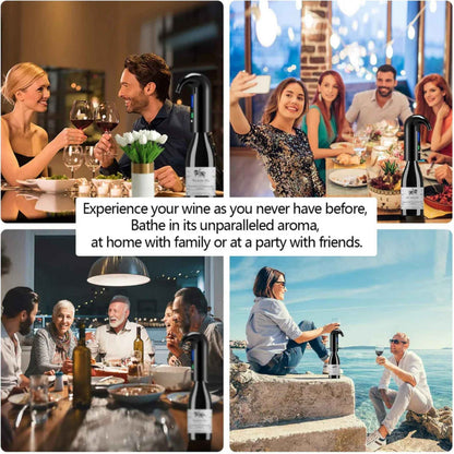 Electric Wine Aerator & Dispenser – One-Touch USB Rechargeable Wine Decanter Pourer
