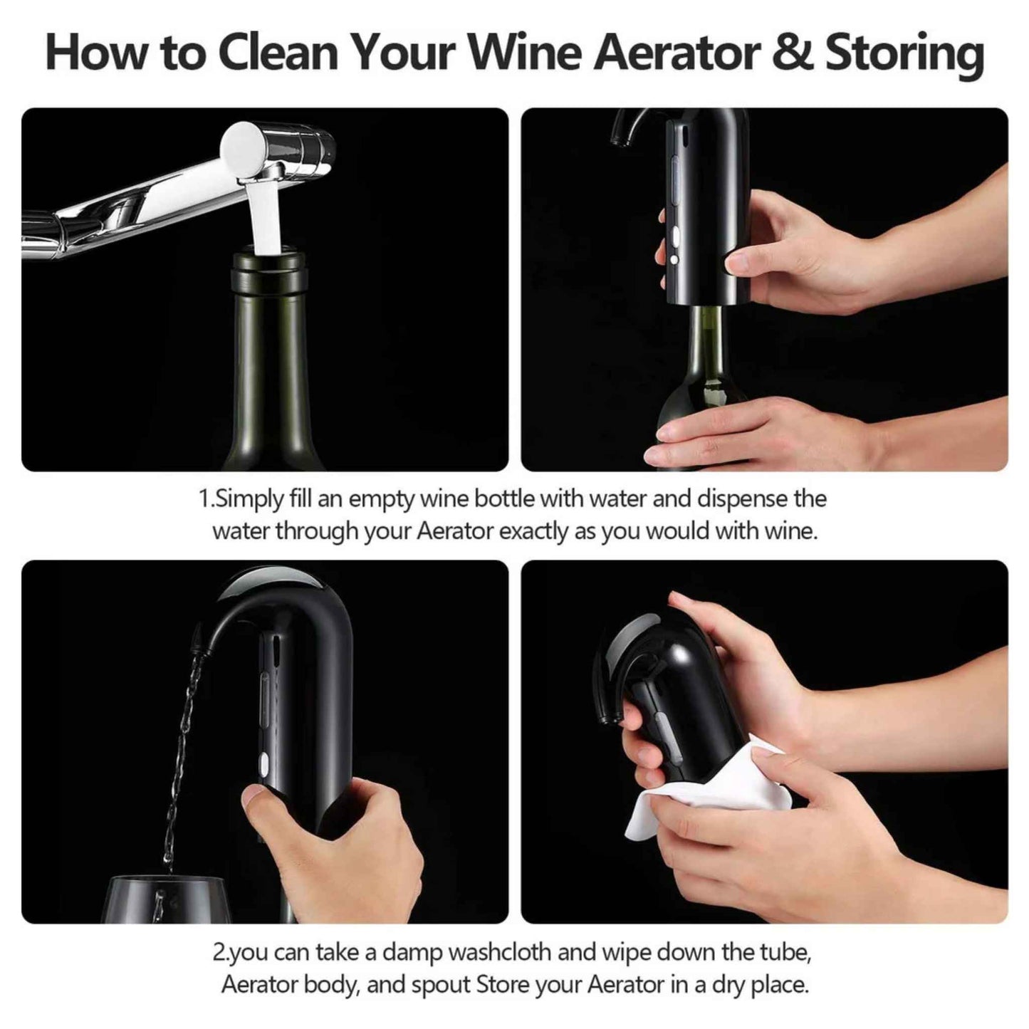 Electric Wine Aerator & Dispenser – One-Touch USB Rechargeable Wine Decanter Pourer