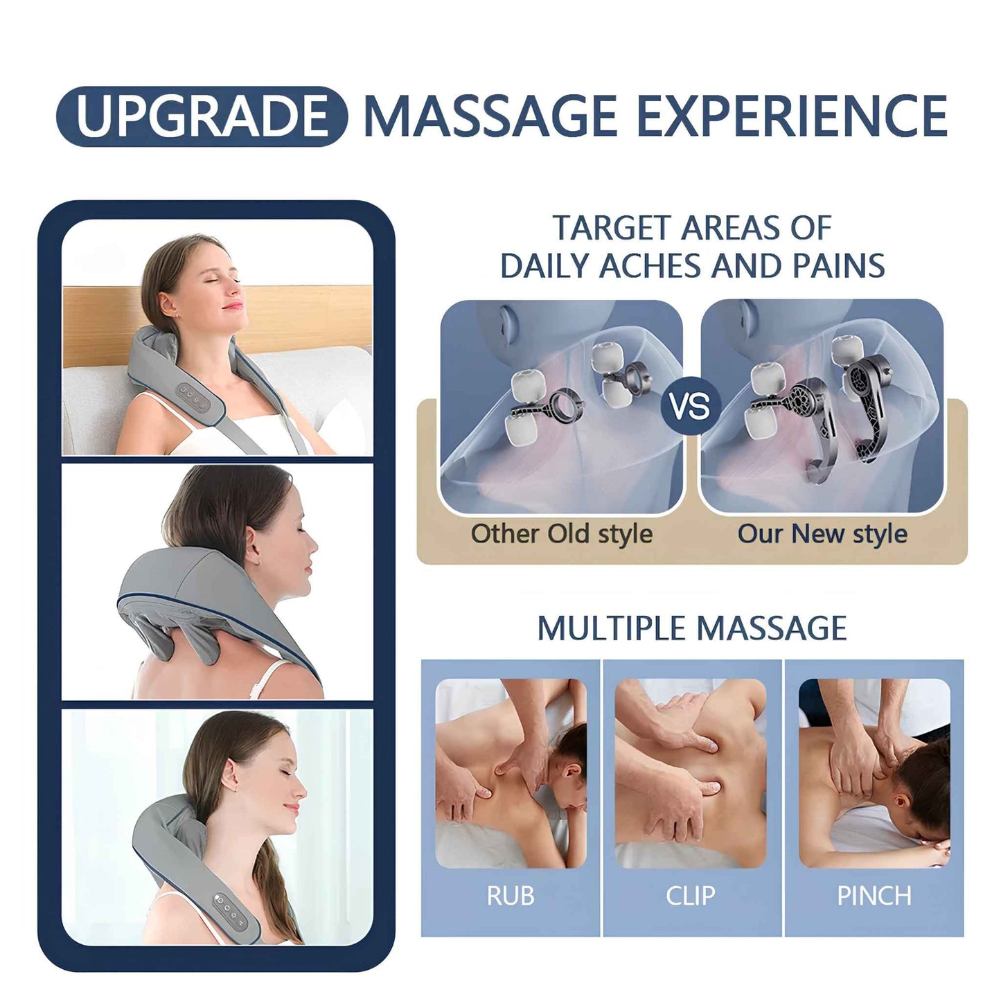 Wireless Neck and Shoulder Massager with Heat – Cordless Trapezius Kneading Massage Shawl
